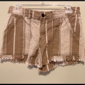 Free People Striped Shorts (Tan)